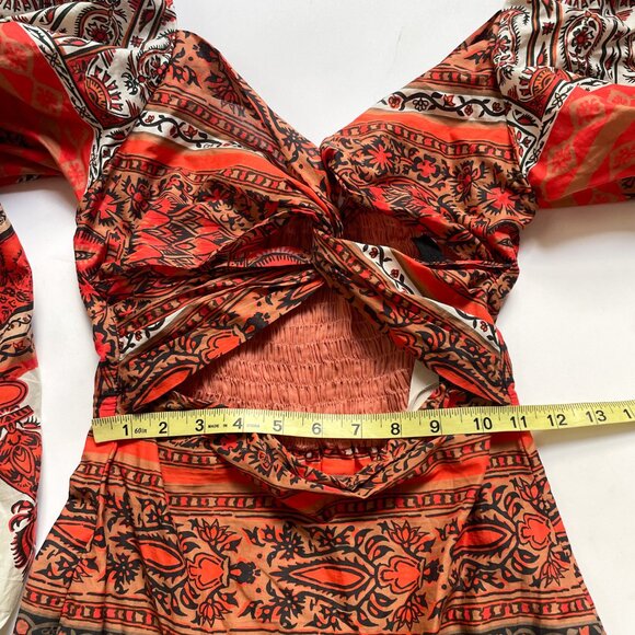 Johanna Ortiz Tropical Mantra Mini Dress Blockprint Fiesta Red Size 0 NEW NWT - Picture 11 of 13